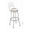 Back Single Ring Bar Stool w/ Seat Logo